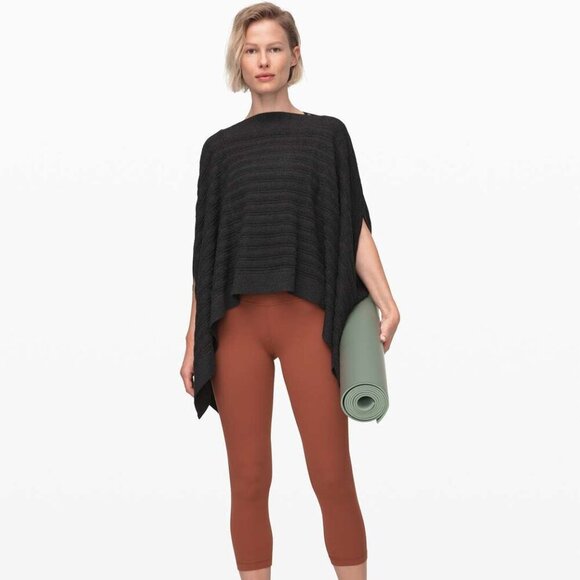 Lululemon Forward Flow Poncho- Heathered Black- One Size - Picture 10 of 12